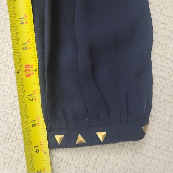 Chiffon Blue Longsleeve Lined Mini Dress with Strappy back Womens - Picture 11 of 13